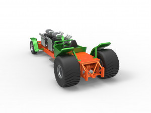 Pulling truck 2wd Hot rod with two V8 Scale 1 to 25 3D-printmodel