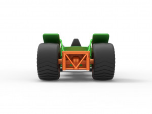 Pulling truck 2wd Hot rod with two V8 Scale 1 to 25 3D-printmodel