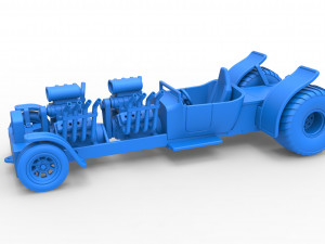 Pulling truck 2wd Hot rod with two V8 Scale 1 to 25 3D-printmodel