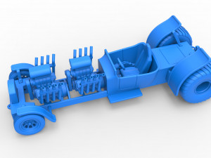 Pulling truck 2wd Hot rod with two V8 Scale 1 to 25 3D-printmodel