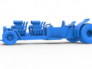 Pulling truck 2wd Hot rod with two V8 Scale 1 to 25 3D-printmodel