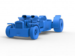 Pulling truck 2wd Hot rod with two V8 Scale 1 to 25 3D-printmodel