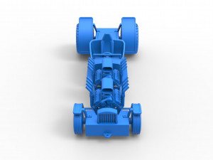 Pulling truck 2wd Hot rod with two V8 Scale 1 to 25 3D-printmodel