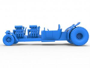 Pulling truck 2wd Hot rod with two V8 Scale 1 to 25 3D-printmodel
