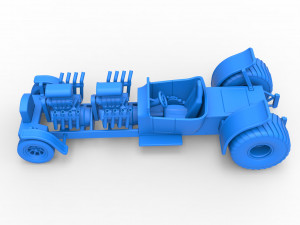 Pulling truck 2wd Hot rod with two V8 Scale 1 to 25 3D-printmodel