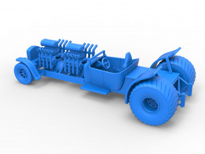 Pulling truck 2wd Hot rod with two V8 Scale 1 to 25 3D-printmodel