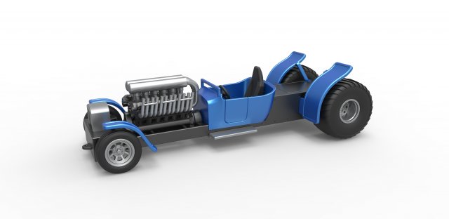 Pulling truck 2wd Hot rod with V12 Scale 1 to 25 3D-printmodel .c4d .max .obj .3ds .fbx .stl .blend