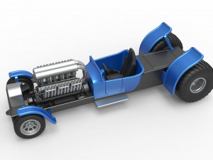 Pulling truck 2wd Hot rod with V12 Scale 1 to 25 3D-printmodel