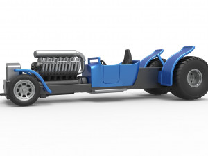 Pulling truck 2wd Hot rod with V12 Scale 1 to 25 3D-printmodel