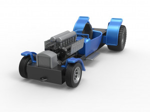 Pulling truck 2wd Hot rod with V12 Scale 1 to 25 3D-printmodel