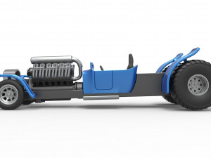 Pulling truck 2wd Hot rod with V12 Scale 1 to 25 3D-printmodel