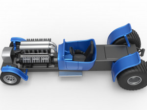 Pulling truck 2wd Hot rod with V12 Scale 1 to 25 3D-printmodel