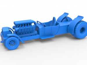 Pulling truck 2wd Hot rod with V12 Scale 1 to 25 3D-printmodel