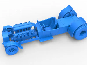 Pulling truck 2wd Hot rod with V12 Scale 1 to 25 3D Print Model