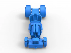 Pulling truck 2wd Hot rod with V12 Scale 1 to 25 3D Print Model