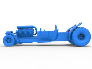 Pulling truck 2wd Hot rod with V12 Scale 1 to 25 3D-printmodel