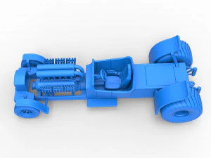 Pulling truck 2wd Hot rod with V12 Scale 1 to 25 3D Print Model