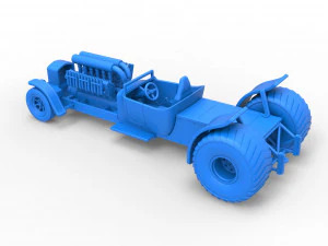 Pulling truck 2wd Hot rod with V12 Scale 1 to 25 3D Print Model