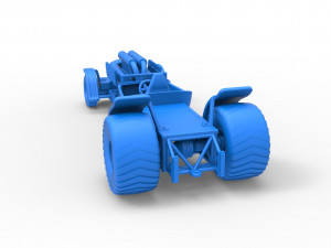Pulling truck 2wd Hot rod with V12 Scale 1 to 25 3D-printmodel