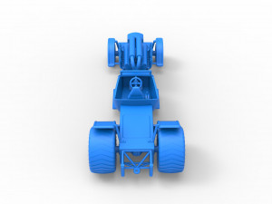 Pulling truck 2wd Hot rod with V12 Scale 1 to 25 3D-printmodel