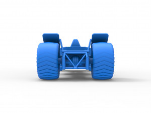 Pulling truck 2wd Hot rod with V12 Scale 1 to 25 3D-printmodel