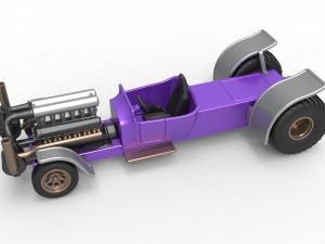 Pulling truck 2wd Hot rod with turbo V12 Scale 1 to 25 3Dプリントモデル