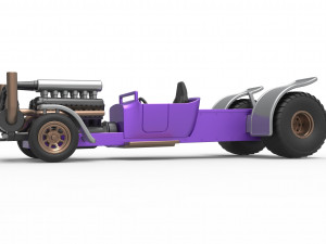 Pulling truck 2wd Hot rod with turbo V12 Scale 1 to 25 3Dプリントモデル