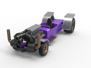 Pulling truck 2wd Hot rod with turbo V12 Scale 1 to 25 3Dプリントモデル