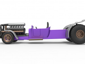 Pulling truck 2wd Hot rod with turbo V12 Scale 1 to 25 3Dプリントモデル