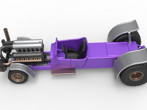 Pulling truck 2wd Hot rod with turbo V12 Scale 1 to 25 3Dプリントモデル