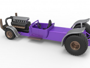 Pulling truck 2wd Hot rod with turbo V12 Scale 1 to 25 3Dプリントモデル