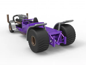 Pulling truck 2wd Hot rod with turbo V12 Scale 1 to 25 3D Print Model