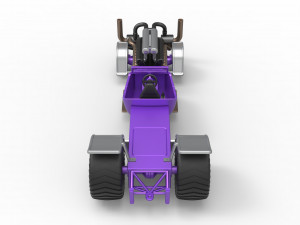 Pulling truck 2wd Hot rod with turbo V12 Scale 1 to 25 3Dプリントモデル