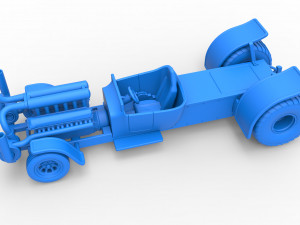 Pulling truck 2wd Hot rod with turbo V12 Scale 1 to 25 3Dプリントモデル