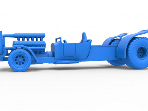 Pulling truck 2wd Hot rod with turbo V12 Scale 1 to 25 3Dプリントモデル