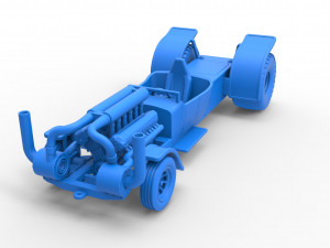 Pulling truck 2wd Hot rod with turbo V12 Scale 1 to 25 3Dプリントモデル