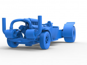 Pulling truck 2wd Hot rod with turbo V12 Scale 1 to 25 3Dプリントモデル