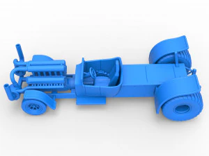 Pulling truck 2wd Hot rod with turbo V12 Scale 1 to 25 3D Print Model