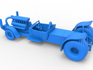 Pulling truck 2wd Hot rod with turbo V12 Scale 1 to 25 3Dプリントモデル