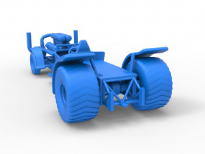 Pulling truck 2wd Hot rod with turbo V12 Scale 1 to 25 3Dプリントモデル