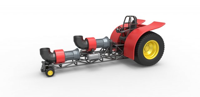 Pulling tractor with 2 jet engines Version 2 Scale 1 to 25 3D Print Model .c4d .max .obj .3ds .fbx .stl .blend