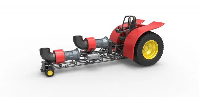 Pulling tractor with 2 jet engines Version 2 Scale 1 to 25 3D Print Model .c4d .max .obj .3ds .fbx .stl .blend 
