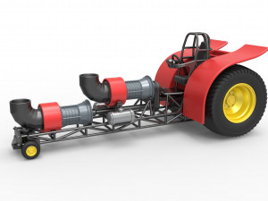 Pulling tractor with 2 jet engines Version 2 Scale 1 to 25 3D Print Model