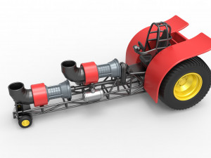 Pulling tractor with 2 jet engines Version 2 Scale 1 to 25 3D Print Model