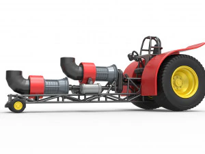 Pulling tractor with 2 jet engines Version 2 Scale 1 to 25 3D Print Model