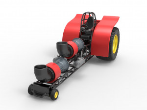Pulling tractor with 2 jet engines Version 2 Scale 1 to 25 3D Print Model