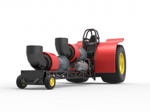 Pulling tractor with 2 jet engines Version 2 Scale 1 to 25 3D Print Model