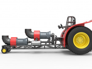 Pulling tractor with 2 jet engines Version 2 Scale 1 to 25 3D Print Model