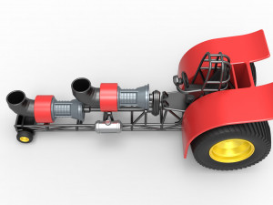 Pulling tractor with 2 jet engines Version 2 Scale 1 to 25 3D Print Model