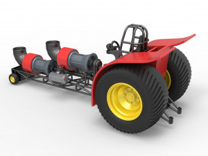 Pulling tractor with 2 jet engines Version 2 Scale 1 to 25 3D Print Model